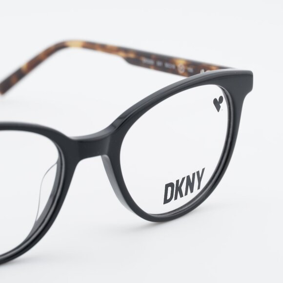 DKNY DK5050 001 Eyeglasses - Black/Havana 50mm Round Frame main image 6